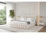 ALTDECOR Polsterbett mit Bettkasten - LARO - 160x200 - Beige - Bett ohne Matratze,