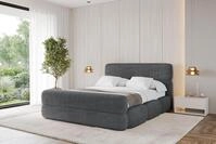 ALTDECOR Polsterbett mit Bettkasten - ELVA-Z - 140x200 - Dunkelgrau - Bett mit