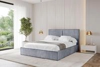 ALTDECOR Polsterbett mit Bettkasten - EMMI - 120x200 - Grau - Bett mit Matratze
