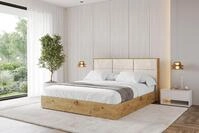 ALTDECOR Polsterbett mit Bettkasten - ENZO1 - 180x200 - Beige - Bett mit Matratze