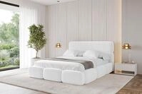 ALTDECOR Polsterbett mit Bettkasten - ELVA - 140x200 - Wei&szlig; - Bett mit Matratze