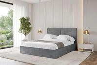 ALTDECOR Polsterbett mit Bettkasten - EMMI - 180x200 - Dunkelgrau - Bett mit Matratze