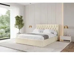 ALTDECOR Polsterbett mit Bettkasten - RENO - 200x200 - Beige - Bett ohne Matratze,