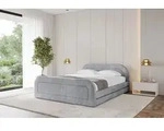 ALTDECOR Polsterbett mit Bettkasten - LERIS-Z-v1 - 200x200 - Grau - Bett mit Kopfteil