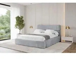 ALTDECOR Polsterbett mit Bettkasten - ENORA - 200x200 - Grau - Bett ohne Matratze,