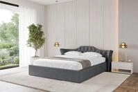 ALTDECOR Polsterbett mit Bettkasten - ZORAN-v1 - 140x200 - Dunkelgrau - Bett mit