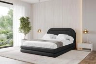 ALTDECOR Polsterbett mit Bettkasten - LERIS - 140x200 - Schwarz - Bett mit Matratze