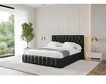 ALTDECOR Polsterbett mit Bettkasten - LARO - 120x200 - Schwarz - Bett ohne Matratze,