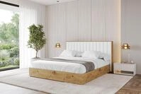 ALTDECOR Polsterbett mit Bettkasten - ENZO4 - 120x200 - Wei&szlig; - Bett ohne Matratze,