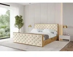 ALTDECOR Polsterbett mit Bettkasten - ENZO3-Z - 200x200 - Beige - Bett mit Matratze
