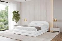 ALTDECOR Polsterbett mit Bettkasten - LERIS-v1 - 180x200 - Wei&szlig; - Bett mit Matratze