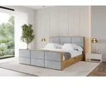 ALTDECOR Polsterbett mit Bettkasten - ENZO1-Z - 140x200 - Grau - Bett mit Matratze