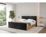ALTDECOR Polsterbett mit Bettkasten - ENZO8-Z - 140x200 - Schwarz - Bett mit Kopfteil