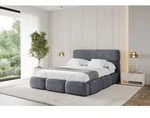 ALTDECOR Polsterbett mit Bettkasten - ELVA - 120x200 - Dunkelgrau - Bett ohne