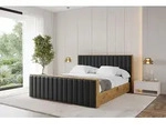 ALTDECOR Polsterbett mit Bettkasten - ENZO4-Z - 120x200 - Schwarz - Bett mit Kopfteil