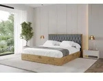 ALTDECOR Polsterbett mit Bettkasten - ENZO5 - 120x200 - Dunkelgrau - Bett ohne