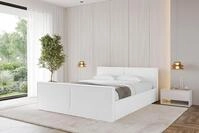 ALTDECOR Polsterbett mit Bettkasten - EMMI-Z-v1 - 140x200 - Wei&szlig; - Bett mit Kopfteil