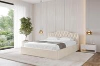 ALTDECOR Polsterbett mit Bettkasten - FALIO-v1 - 180x200 - Beige - Bett mit Matratze