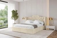 ALTDECOR Polsterbett mit Bettkasten - ZORAN - 120x200 - Beige - Bett ohne Matratze,