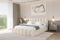 ALTDECOR Polsterbett mit Bettkasten - SORA - 140x200 - Beige - Bett mit Matratze