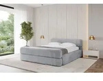 ALTDECOR Polsterbett mit Bettkasten - ENORA-Z-v1 - 200x200 - Grau - Bett mit Kopfteil