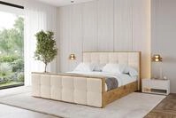 ALTDECOR Polsterbett mit Bettkasten - ENZO7-Z - 120x200 - Beige - Bett mit Matratze