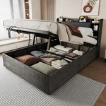 MODFU Jugendbett Doppelbett 180x200 mit USB und Tape-C-Steckdose Holzbett