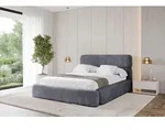ALTDECOR Polsterbett mit Bettkasten - ENORA - 200x200 - Dunkelgrau - Bett ohne