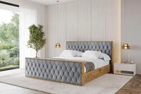 ALTDECOR Polsterbett mit Bettkasten - ENZO5-Z - 120x200 - Grau - Bett mit Matratze