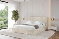 ALTDECOR Polsterbett mit Bettkasten - ALOVA-v1 - 120x200 - Creme - Bett mit Matratze