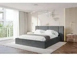 ALTDECOR Polsterbett mit Bettkasten - RIVO - 140x200 - Dunkelgrau - Bett mit Matratze