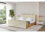 ALTDECOR Polsterbett mit Bettkasten - ENZO6-Z - 200x200 - Beige - Bett mit Kopfteil