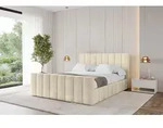 ALTDECOR Polsterbett mit Bettkasten - FINO-Z - 200x200 - Beige - Bett mit Matratze