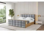 ALTDECOR Polsterbett mit Bettkasten - ENZO2-Z - 200x200 - Grau - Bett mit Kopfteil