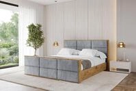ALTDECOR Polsterbett mit Bettkasten - ENZO1-Z - 160x200 - Grau - Bett mit Matratze