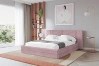 ALTDECOR Polsterbett mit Bettkasten - TEVO - 200x200 - Rosa - Bett mit Matratze