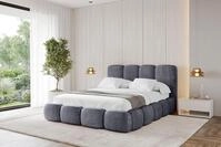 ALTDECOR Polsterbett mit Bettkasten - KALA - 200x200 - Dunkelgrau - Bett mit Matratze