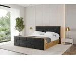 ALTDECOR Polsterbett mit Bettkasten - ENZO8-Z - 120x200 - Schwarz - Bett mit Kopfteil