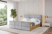 ALTDECOR Polsterbett mit Bettkasten - ENZO1-Z - 120x200 - Grau - Bett mit Matratze