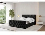 ALTDECOR Polsterbett mit Bettkasten - LARO-Z - 180x200 - Schwarz - Bett mit Kopfteil