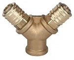 Riegler Verteiler 2-fach, Messingmit 2 Kupplungen NW7,2, IG G3/8
