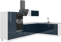 Eckk&uuml;che Vicco Fame-Line Dunkelblau Hochglanz/Wei&szlig; 347 x 207 cm ohne...