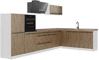 Eckk&uuml;che Vicco R-Line Artisan-Eiche/Wei&szlig; 347 x cm Arbeitsplatte Goldkraft Eiche,