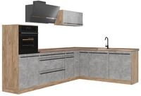 Eckk&uuml;che Vicco R-Line Beton/Goldkraft Eiche 287 x cm Arbeitsplatte Goldkraft Eiche,