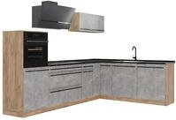 Eckk&uuml;che Vicco R-Line Beton/Goldkraft Eiche 287 x cm Arbeitsplatte Anthrazit, Model