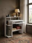 Computertisch WL1.153 Wei&szlig; 94x90,5x48,5 cm Laptop Tisch Modern mit...