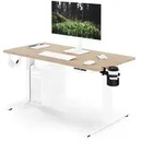 Ergonomischer, h&ouml;henverstellbarer Schreibtisch, wei&szlig;/Sonoma-Eiche: 120 x 60...