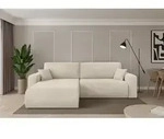 ALTDECOR Ecksofa mit Schlaffunktion und Bettkasten - BERY-L - 276x193x88 - Creme -