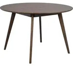 Esstisch - &Oslash; 115 cm - Dunkelbraun - Eichenholz massiv - Eichenholz furniert -