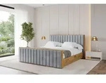 ALTDECOR Polsterbett mit Bettkasten - ENZO4-Z - 120x200 - Grau - Bett mit Matratze